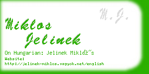 miklos jelinek business card